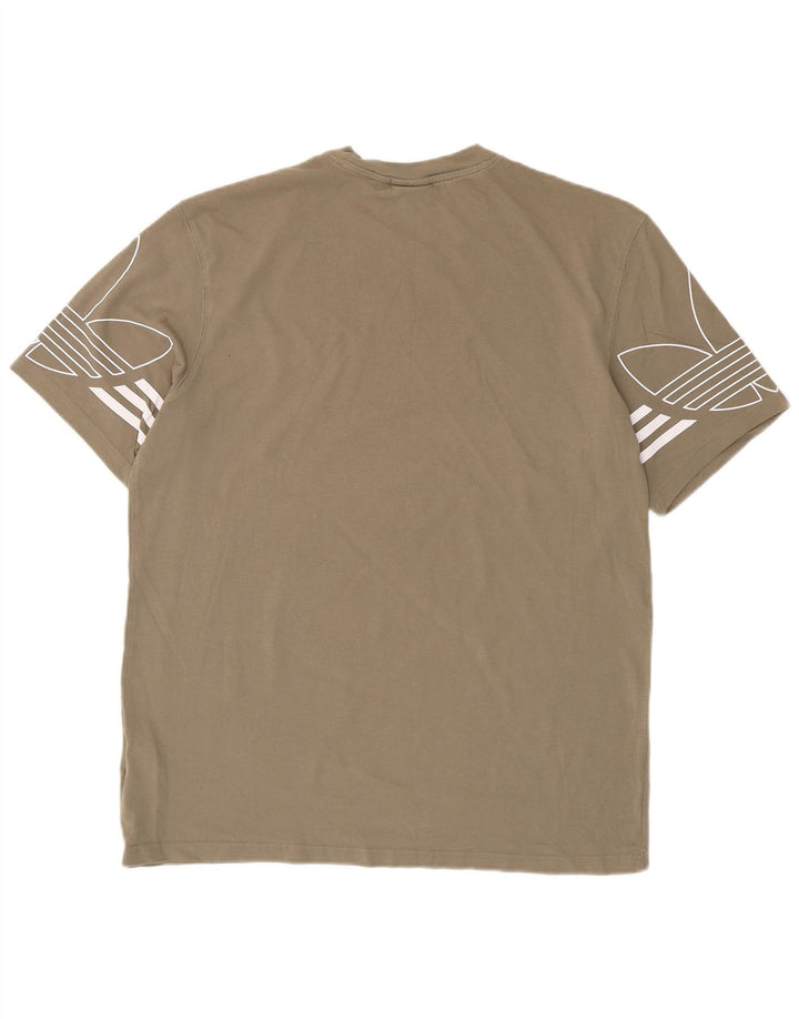 Ανδρικό γραφικό T-Shirt Adidas Top Medium Khaki Cotton