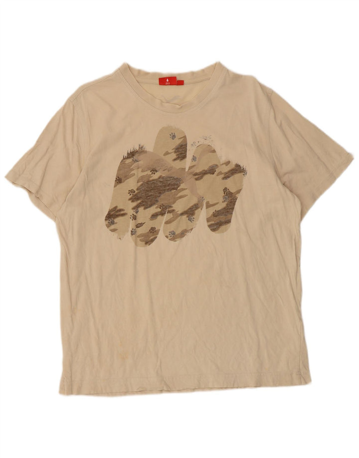 Ανδρικό γραφικό T-Shirt Puma Top Large Beige