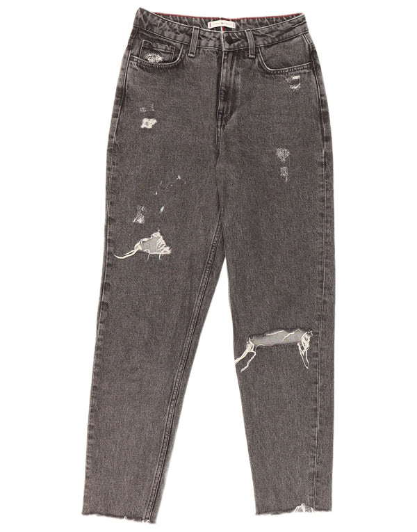 Tommy Hilfiger Γυναικεία Gramercy Distressed Tapered Jeans W26 L27 Grey Cotton