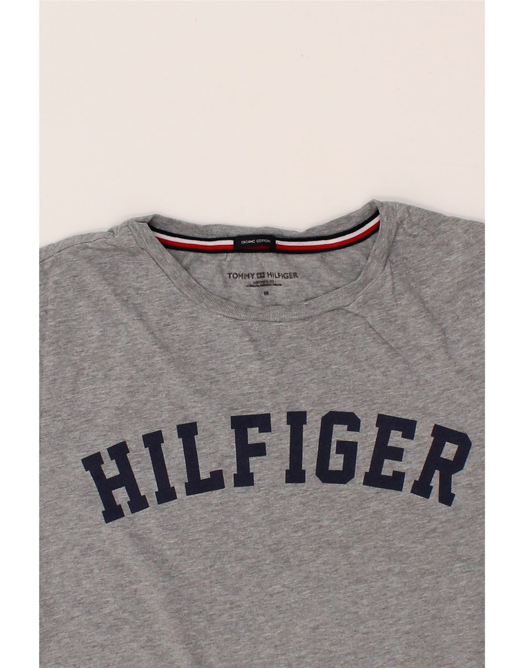 Ανδρικό γραφικό μπλουζάκι TOMMY HILFIGER Τοπ μεσαίο γκρι βαμβακερό