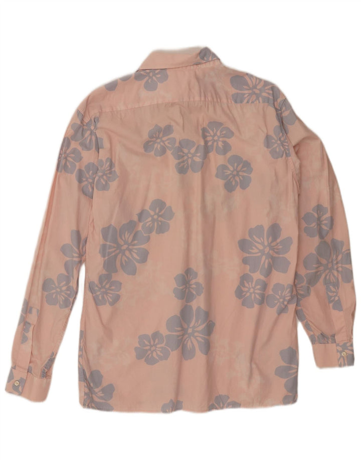 A.M. & COMPANY Mens Shirt Medium Pink Floral Cotton
