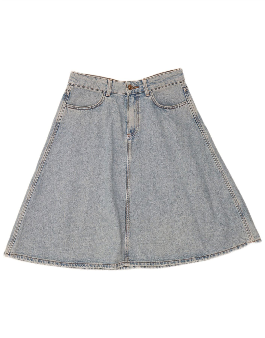 Zara Γυναικεία Τζιν Φούστα Μεσαίο W28 Μπλε