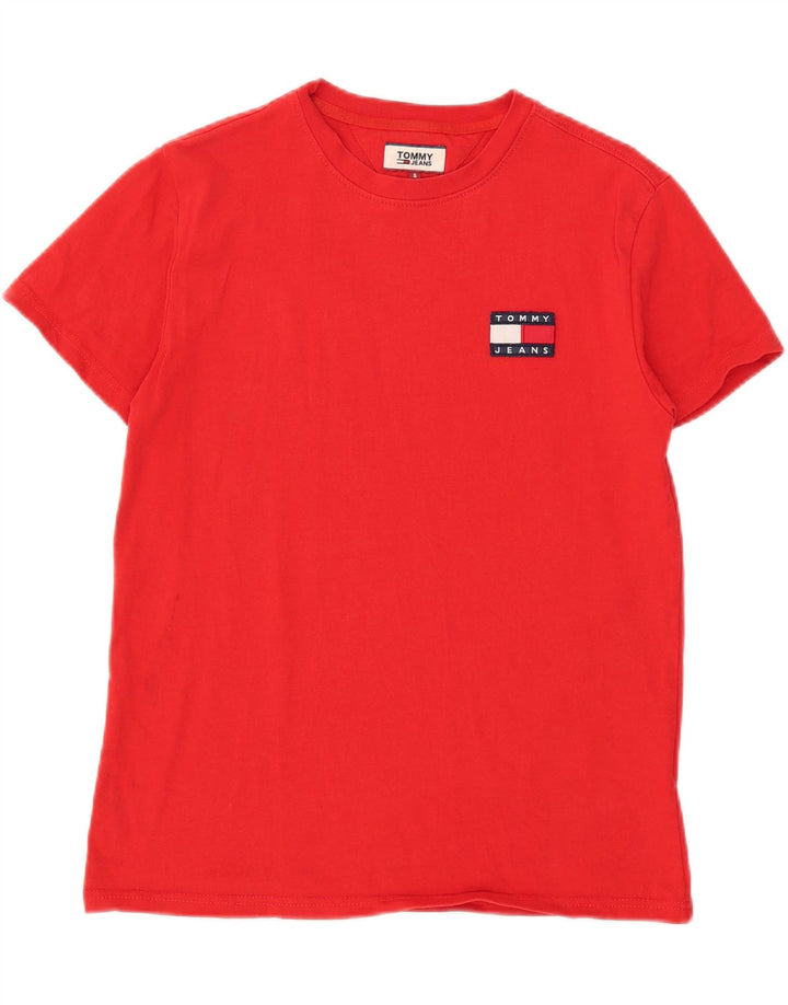 TOMMY HILFIGER Ανδρικό T-Shirt Top Μικρό κόκκινο βαμβακερό