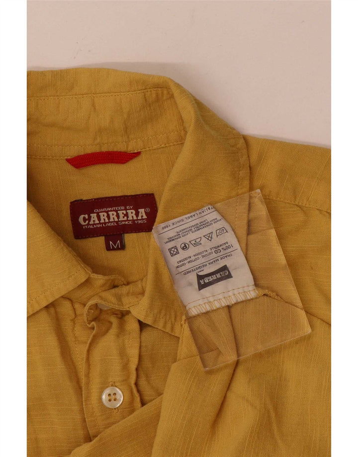 Ανδρικό πουκάμισο Carrera, μεσαίο κίτρινο βαμβακερό