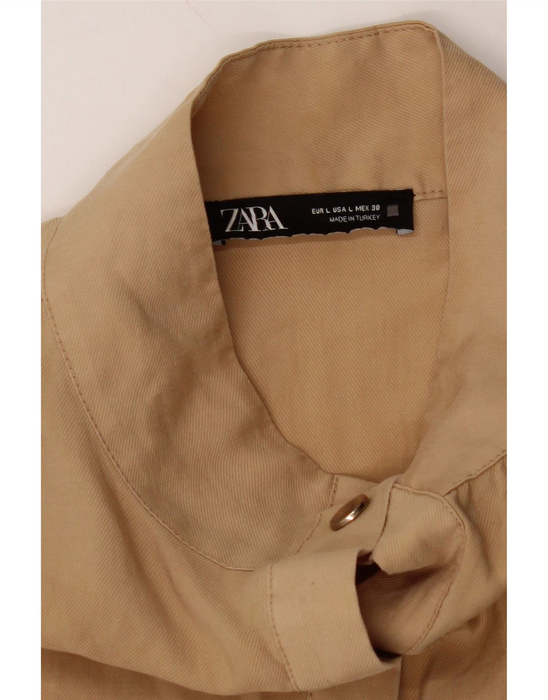 ZARA Womens 3/4 Sleeve Shift Dress UK 14 Large Beige Vintage Zara and Second-Hand Zara from Messina Hembry 