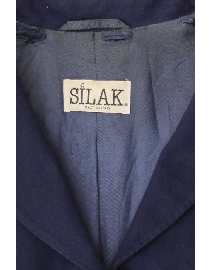 Vintage Γυναικείο Longline τζάκετ με 3 κουμπιά σακάκι UK 14 Medium Navy Blue