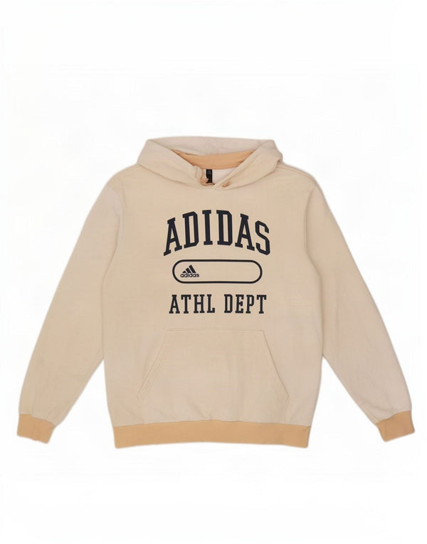 Ανδρικό γραφικό φούτερ Adidas, μεγάλο σε λευκό χρώμα, βαμβακερό