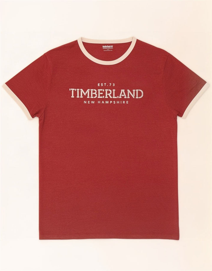 Ανδρικό γραφικό T-Shirt Timberland Top από μεσαίο βαμβακερό καφέ