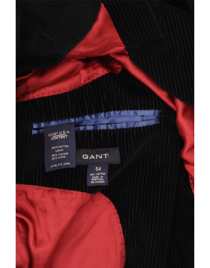 Ανδρικό GANT 3 κουμπιά κοτλέ σακάκι μπλέιζερ EU 54 2XL μαύρο βαμβακερό