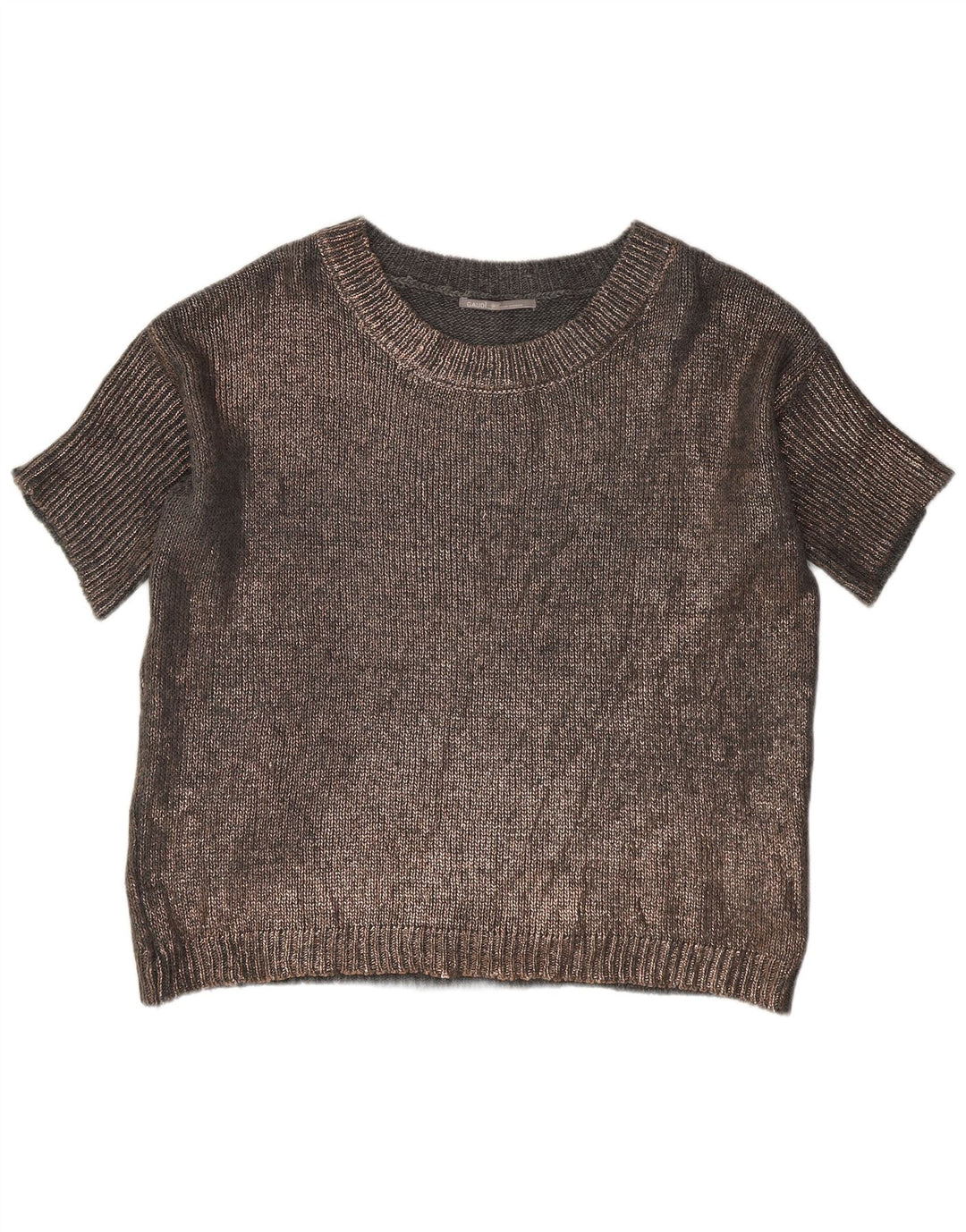 Γυναικείο κοντομάνικο πουλόβερ με λαιμόκοψη Gaudi UK 14 Large Grey