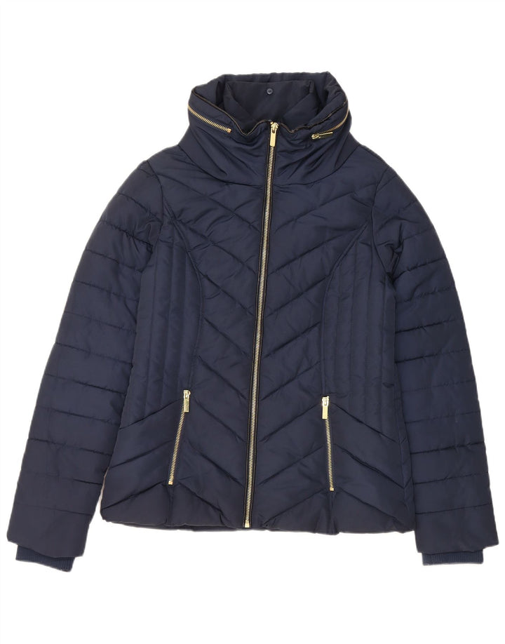 Oasis Γυναικείο μπουφάν με κουκούλα UK 6 XS Navy Blue Polyester