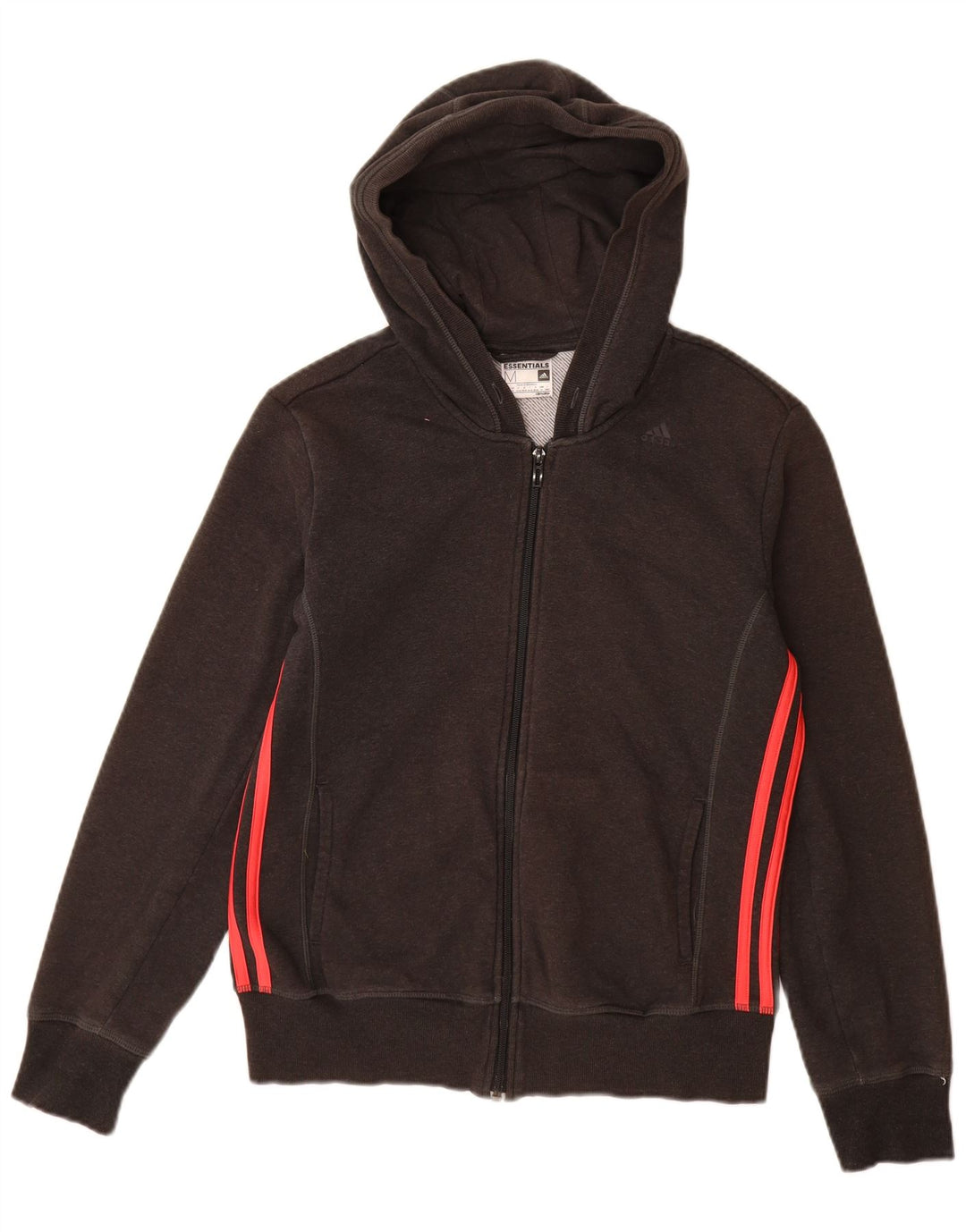Γυναικείο πουλόβερ ADIDAS Climalite Zip Hoodie UK 12/14 μεσαίο μαύρο βαμβακερό