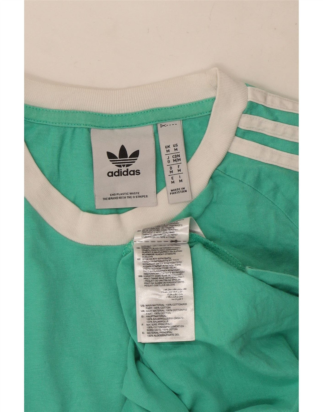 Ανδρικό T-Shirt Adidas Τοπ μεσαίο τιρκουάζ βαμβακερό