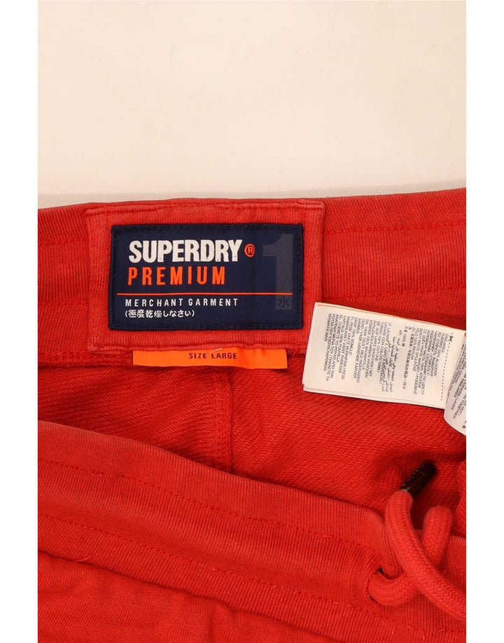 Ανδρικό αθλητικό σορτς Superdry μεγάλο κόκκινο βαμβακερό