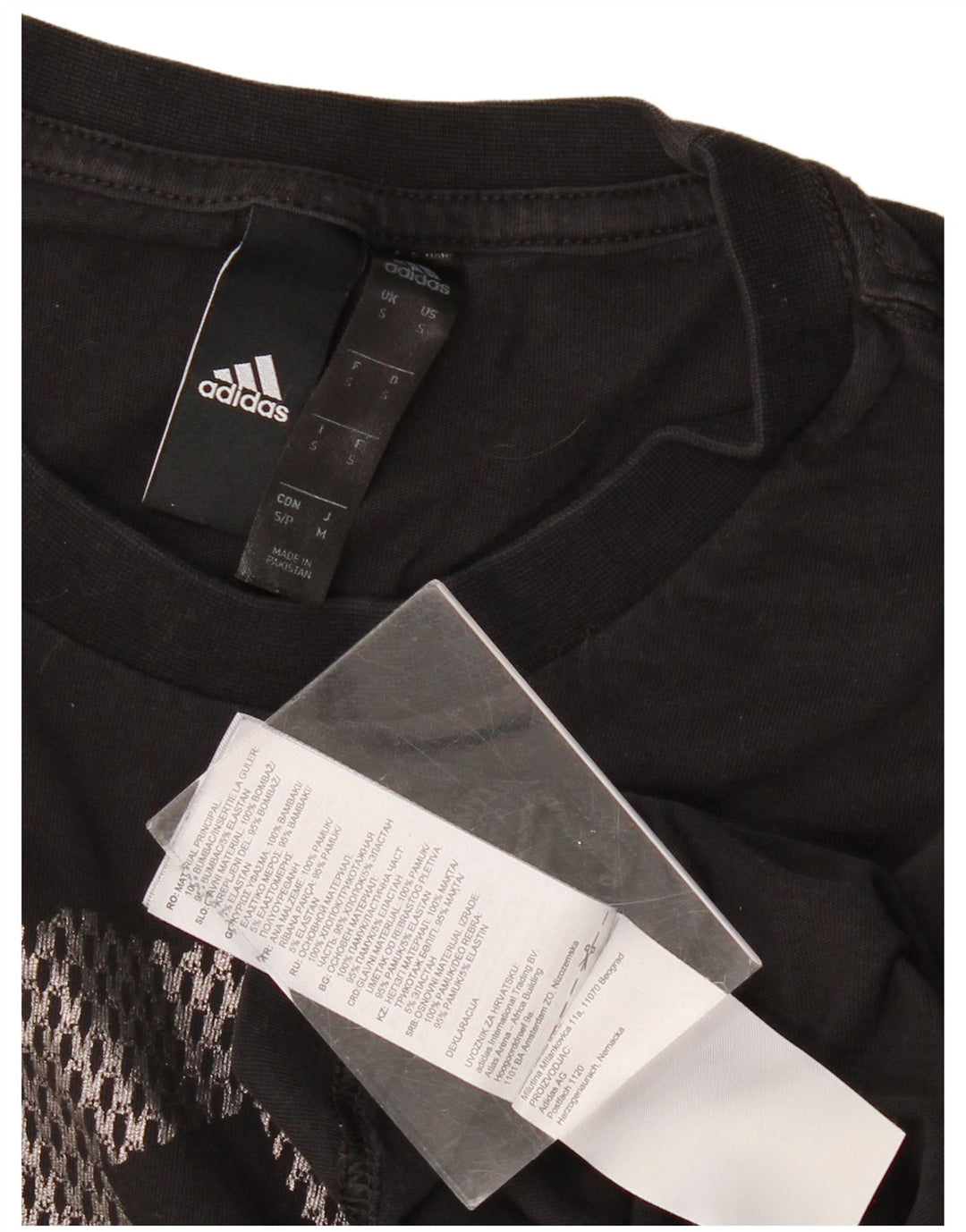 Ανδρικό γραφικό μπλουζάκι ADIDAS Top Μικρό μαύρο βαμβακερό