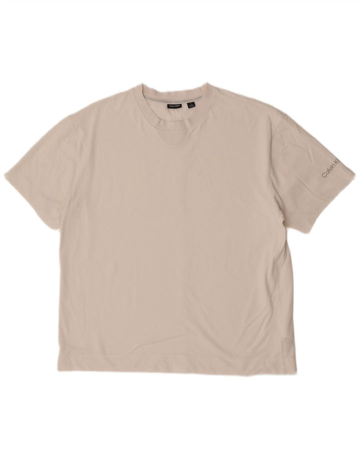Calvin Klein Ανδρικό T-Shirt Top μεγάλο λευκό βαμβακερό