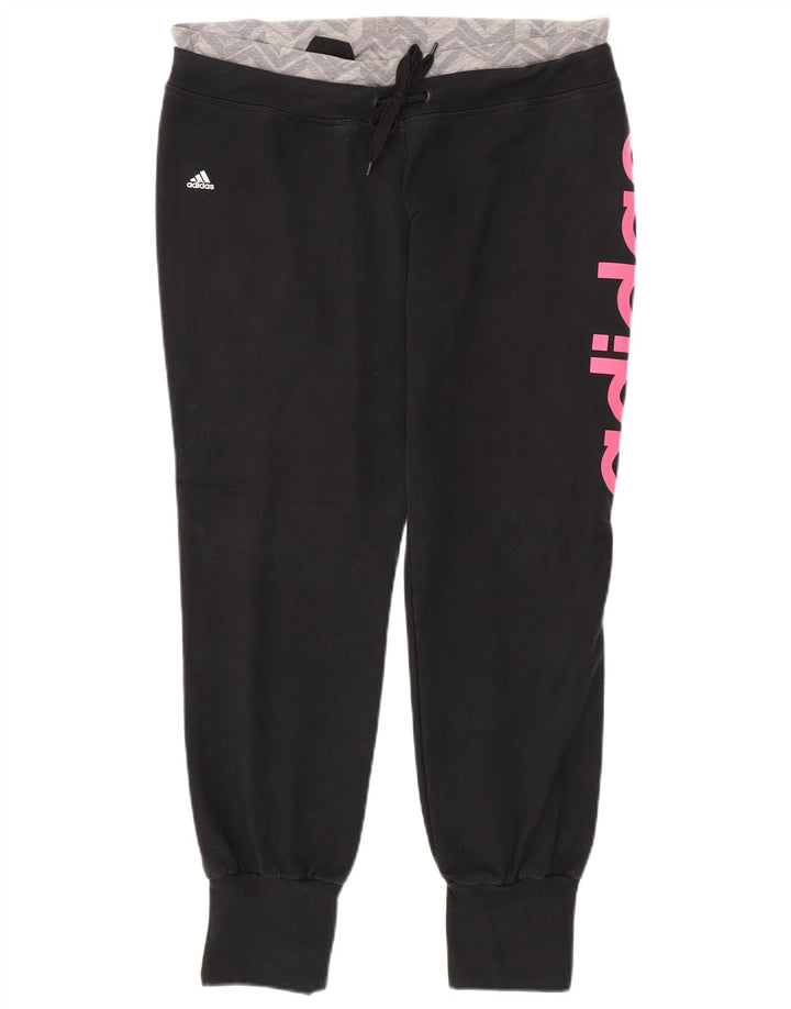 Γυναικεία αθλητική φόρμα ADIDAS Climalite Παντελόνια Joggers UK 16/18 Large Black