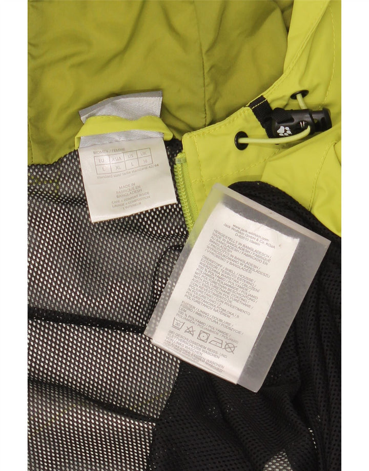 JACK WOLFSKIN Γυναικείο μπουφάν βροχής με κουκούλα μεγάλου μεγέθους UK 16 Large Green