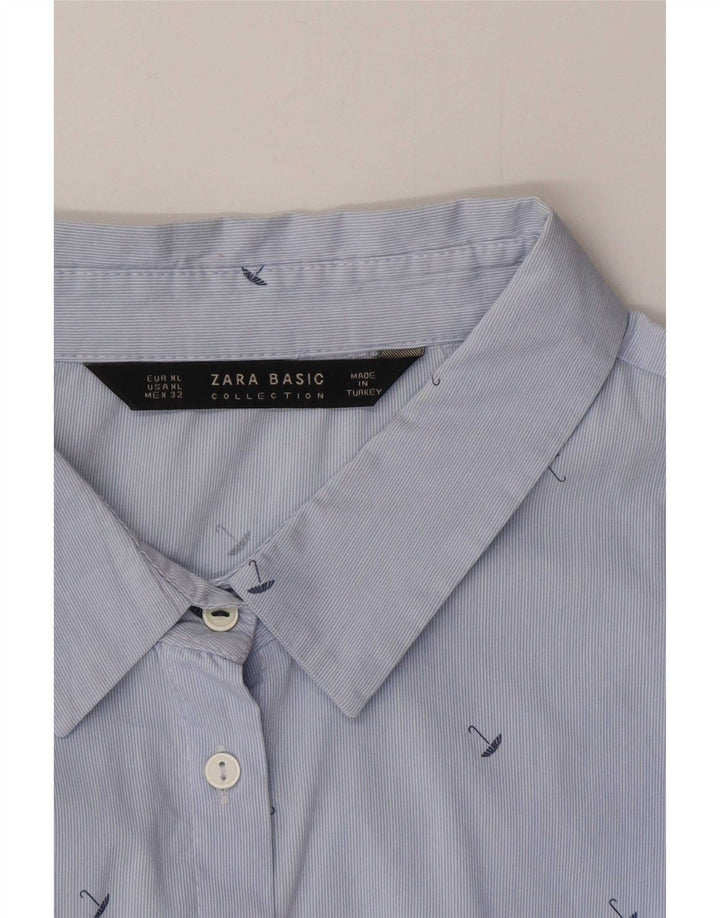 Zara Γυναικείο πουκάμισο Abstract Pattern UK 18 XL μπλε