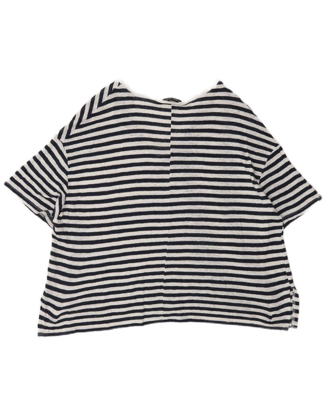 Zara Γυναικείο T-Shirt Top UK 14 Medium Black Pinstripe