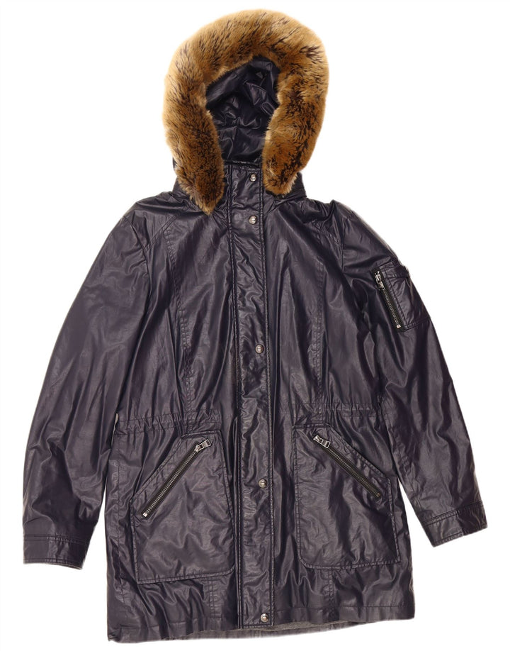 CALVIN KLEIN Γυναικείο μπουφάν Parka UK 16 Large Navy Blue Polyester