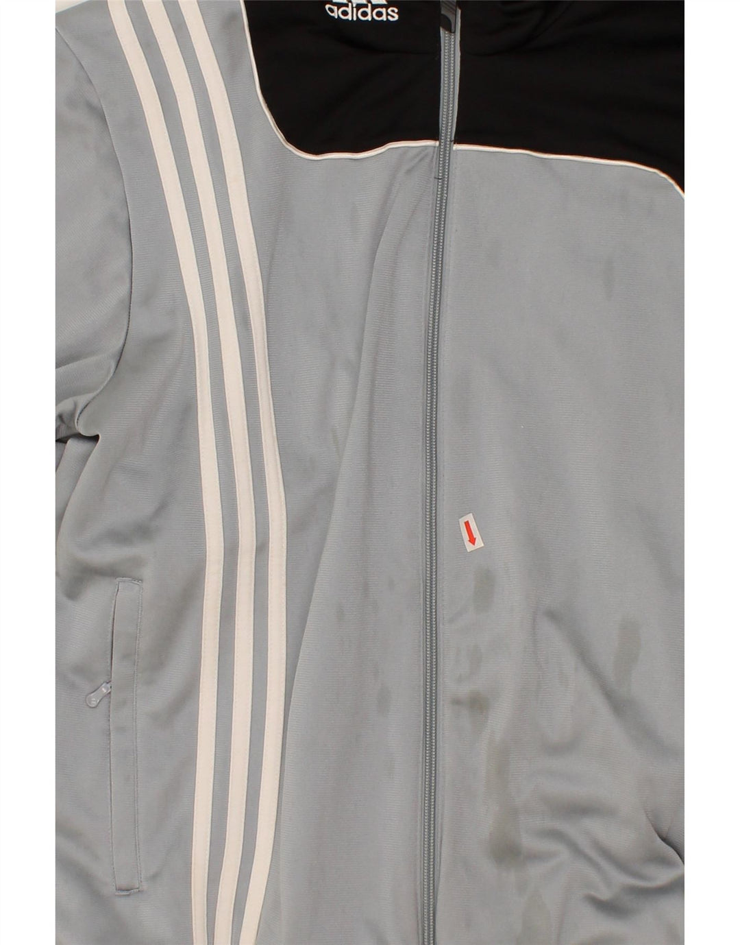 ADIDAS Mens Tracksuit Top Jacket UK 36/38 Small Grey Colourblock Polyester Vintage Adidas and Second-Hand Adidas from Messina Hembry 