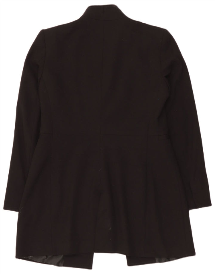Zara Γυναικείο Longline Blazer Jacket UK 16 Large Black Polyester