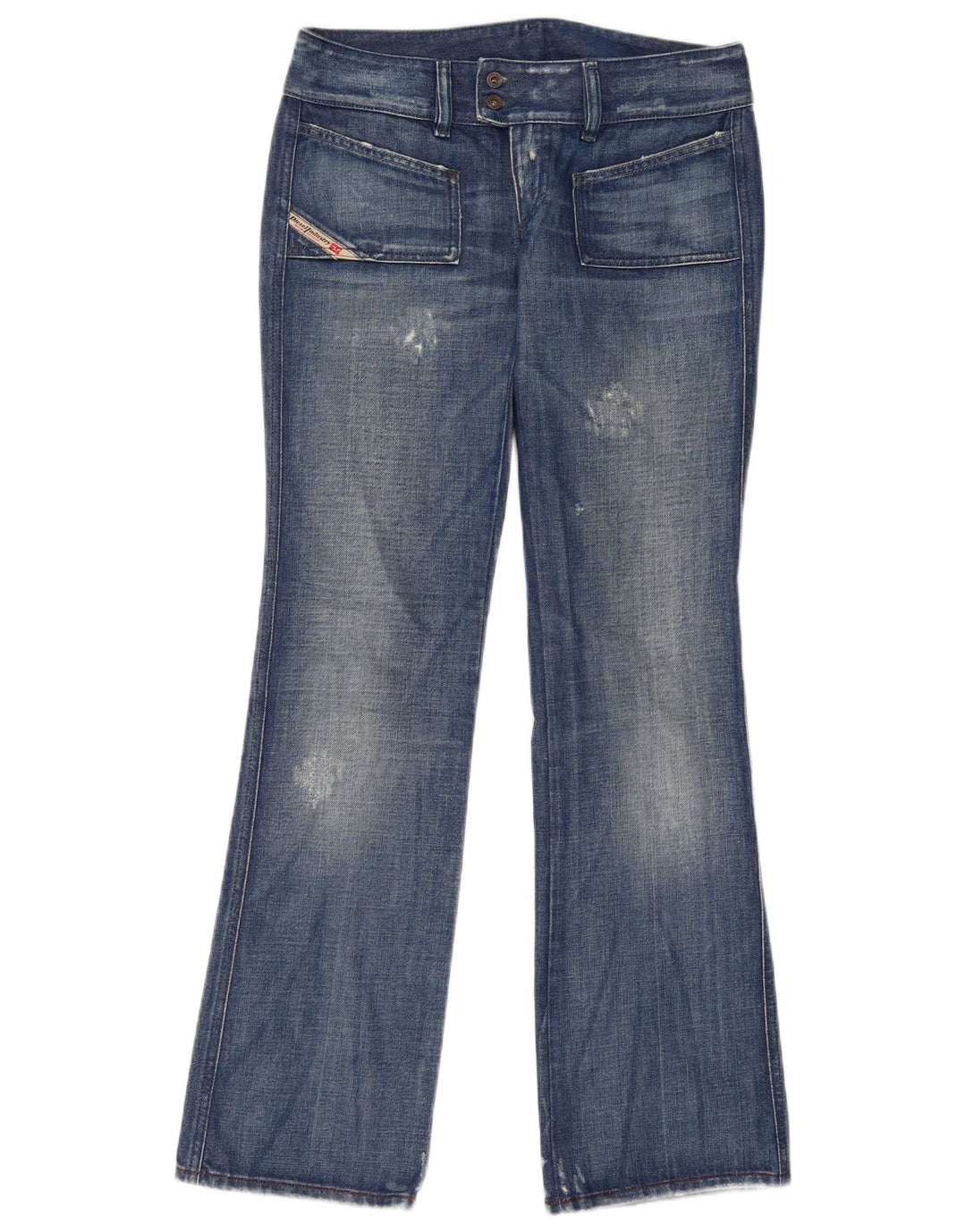 Diesel Womens Distressed Bootcut Jeans W29 L33 Μπλε βαμβακερό