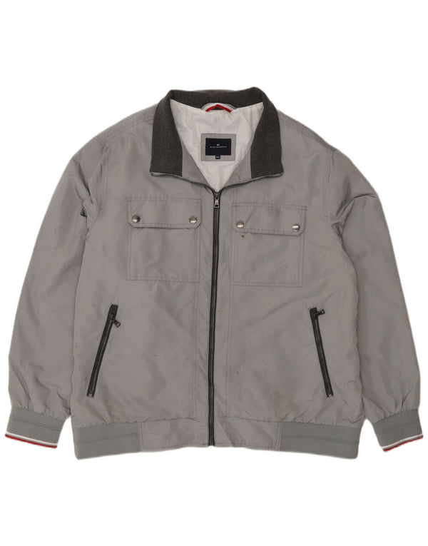 Marks & Spencer Mens Blue Harbor Bomber Jacket 3XL Grey Polyester