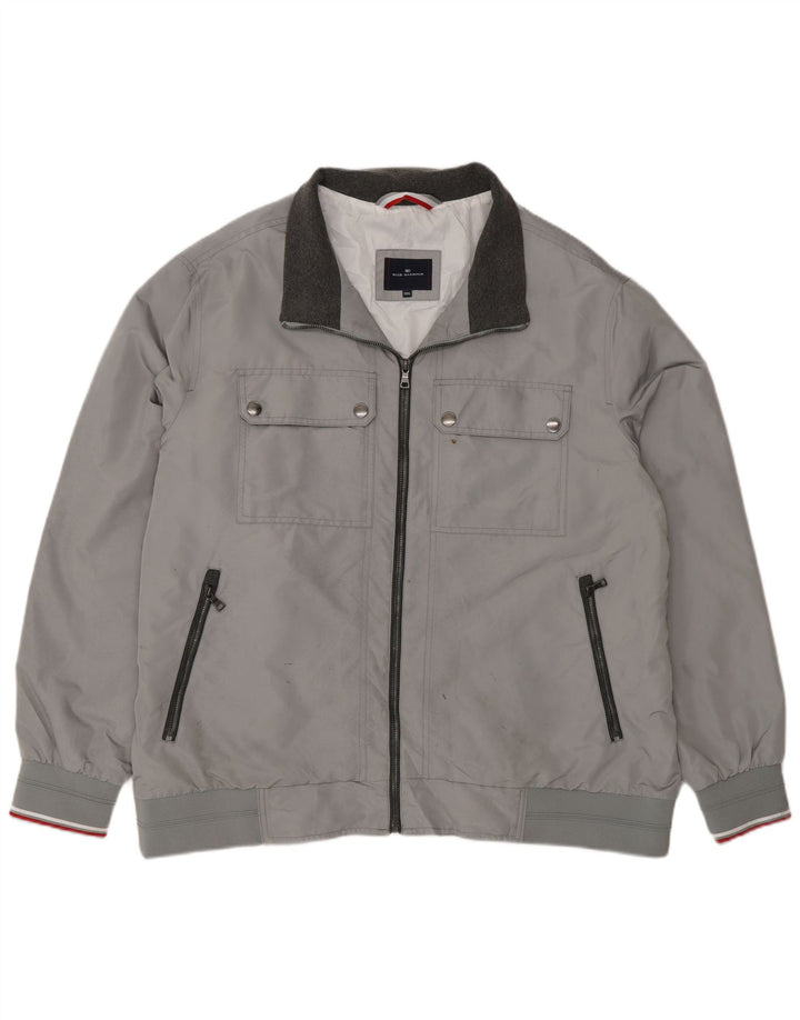 Marks & Spencer Mens Blue Harbor Bomber Jacket 3XL Grey Polyester