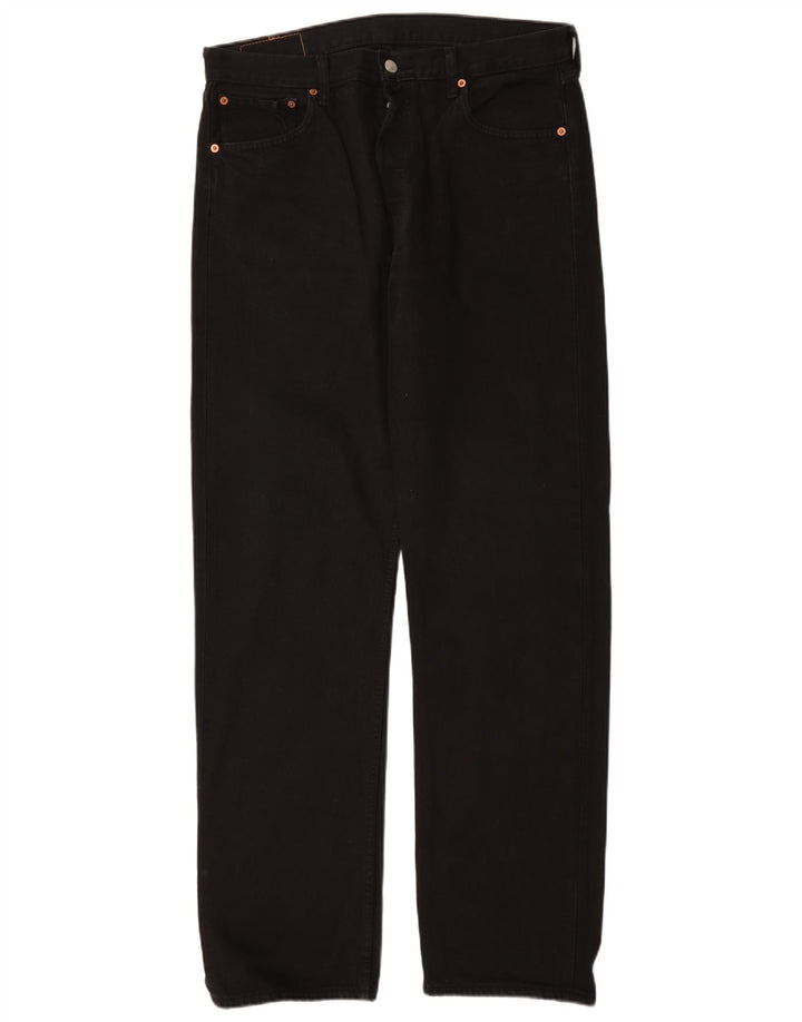 LEVI'S Mens 501 Straight Jeans W36 L34 Black Cotton