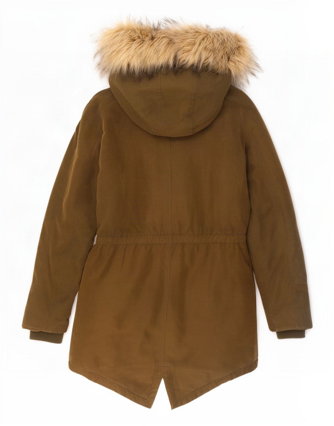 Guess Γυναικείο μπουφάν Parka με κουκούλα μεγάλου μεγέθους UK 6 XS Khaki Polyester