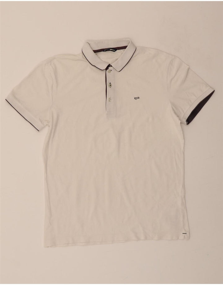 GAS Mens Polo Shirt Medium White Cotton Vintage Gas and Second-Hand Gas from Messina Hembry 