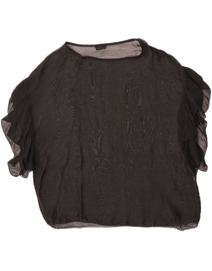 King Kong Womens See Through Oversized Μπλούζα Top 10 Small Black Silk