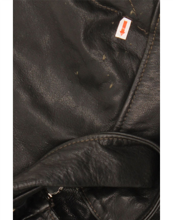 VINTAGE Ανδρικό Δερμάτινο Μπουφάν UK 40 Large Μαύρο Δερμάτινο