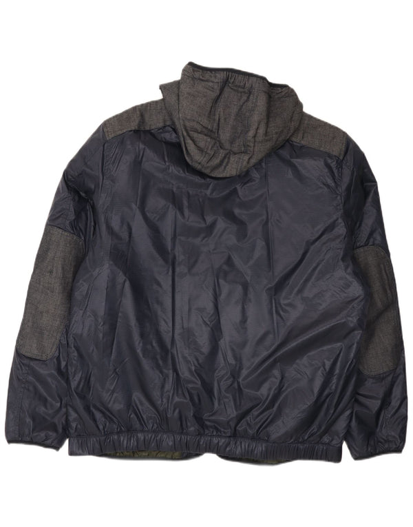 Ανδρικό μπουφάν με κουκούλα G-Star UK 44 2XL Navy Blue Colorblock