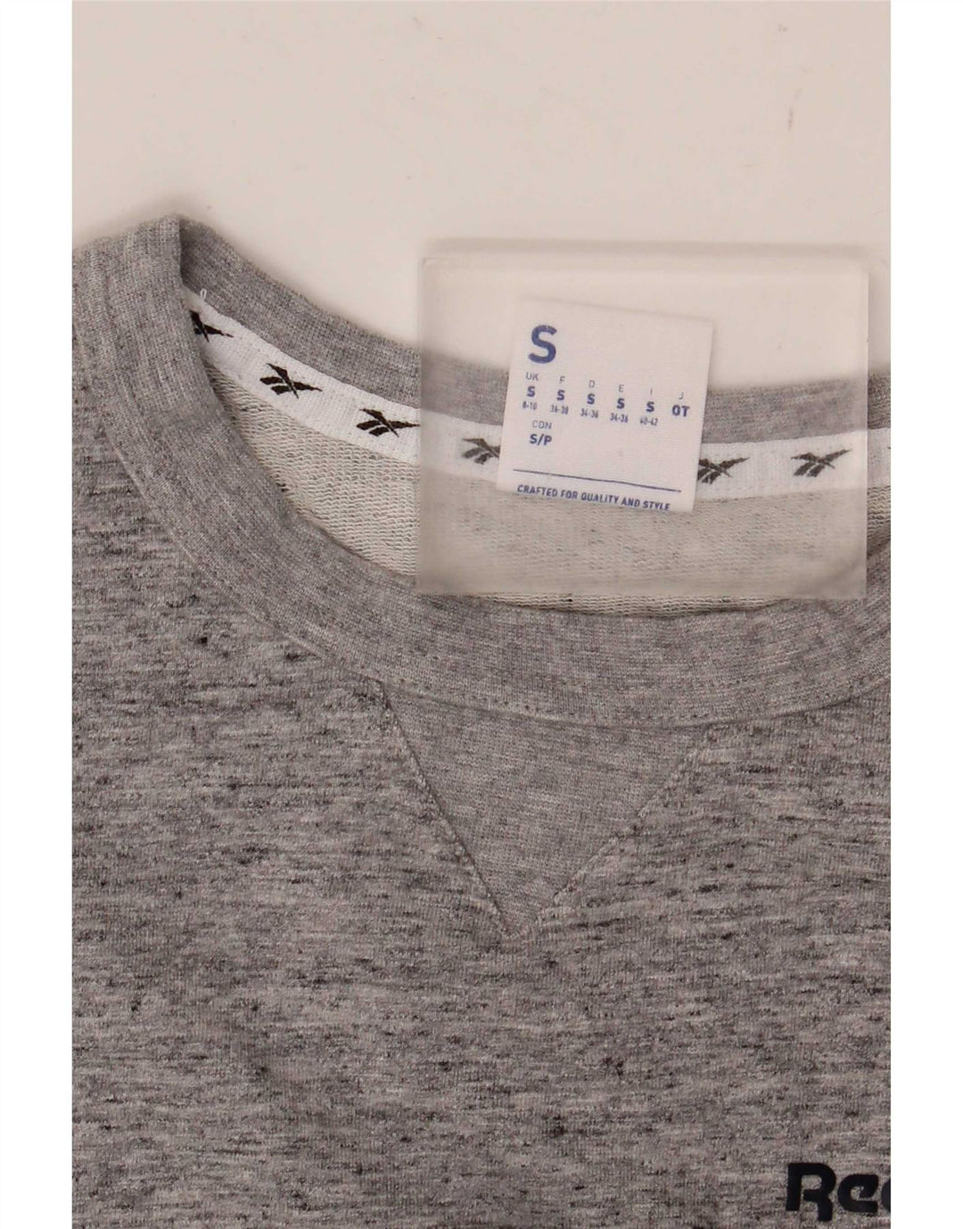 Reebok γυναικείο μπλουζάκι μεγάλου μεγέθους Top UK 8/10 Small Grey Flecked