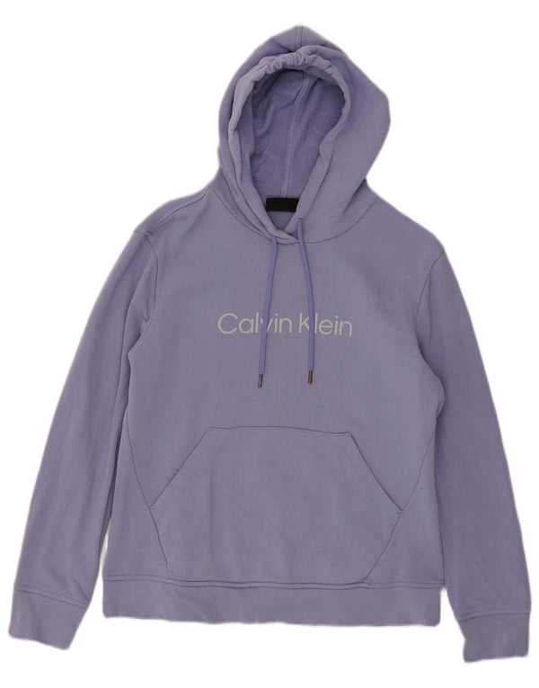 Γυναικείο Calvin Klein Graphic Hoodie Jumper UK 14 Medium Purple