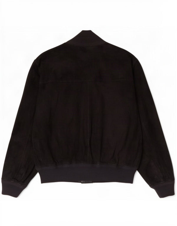 Rupp & Taureck Couture Ανδρικό Suede Bomber Jacket UK 38 Medium Black Leather