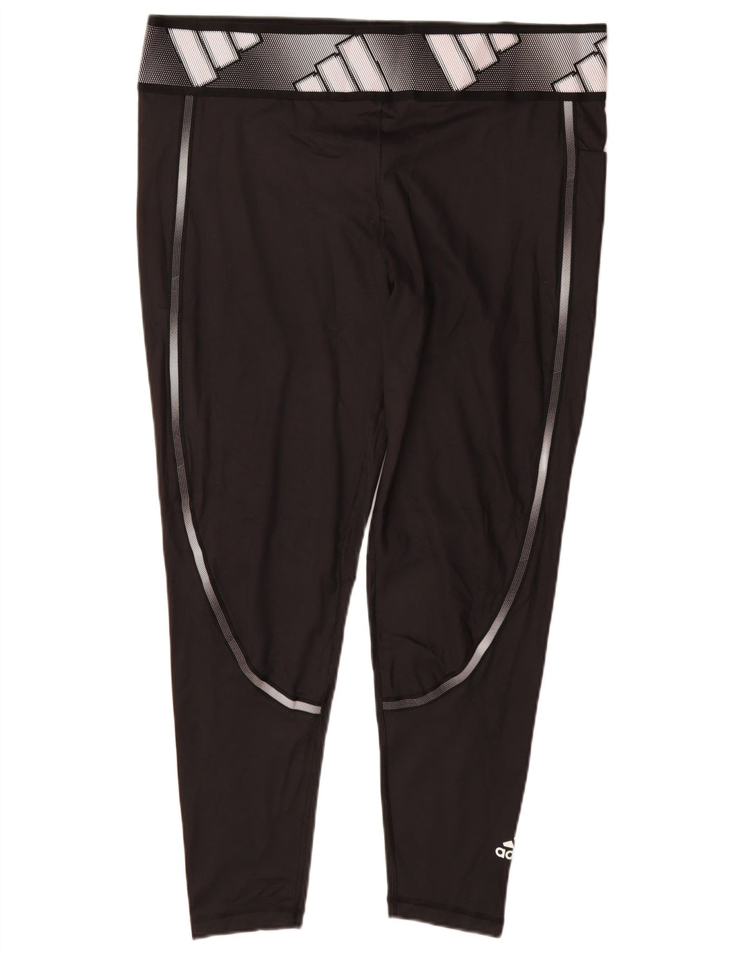 Γυναικεία γραφικά κολάν Adidas UK 24/26 2XL Μαύρο Πολυεστέρας