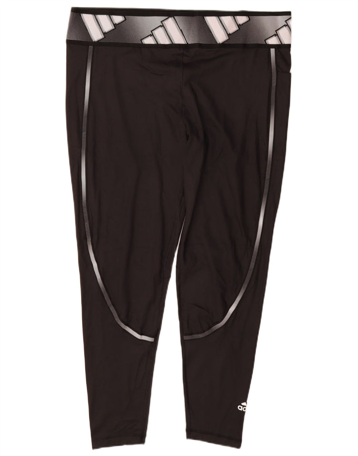 Γυναικεία γραφικά κολάν Adidas UK 24/26 2XL Μαύρο Πολυεστέρας