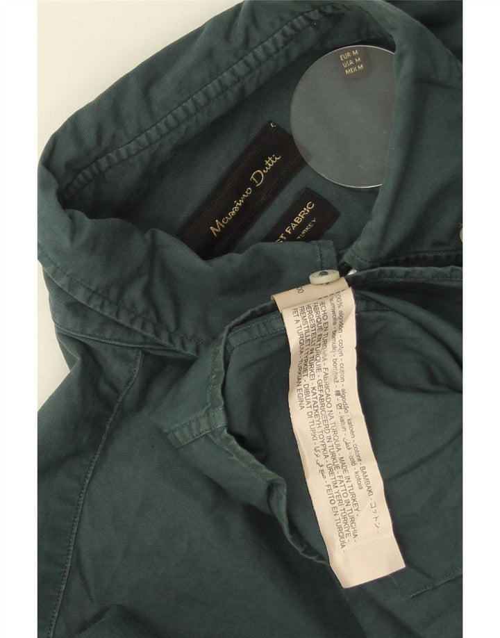 Ανδρικό πουκάμισο Massimo Dutti, μεσαίο πράσινο βαμβακερό