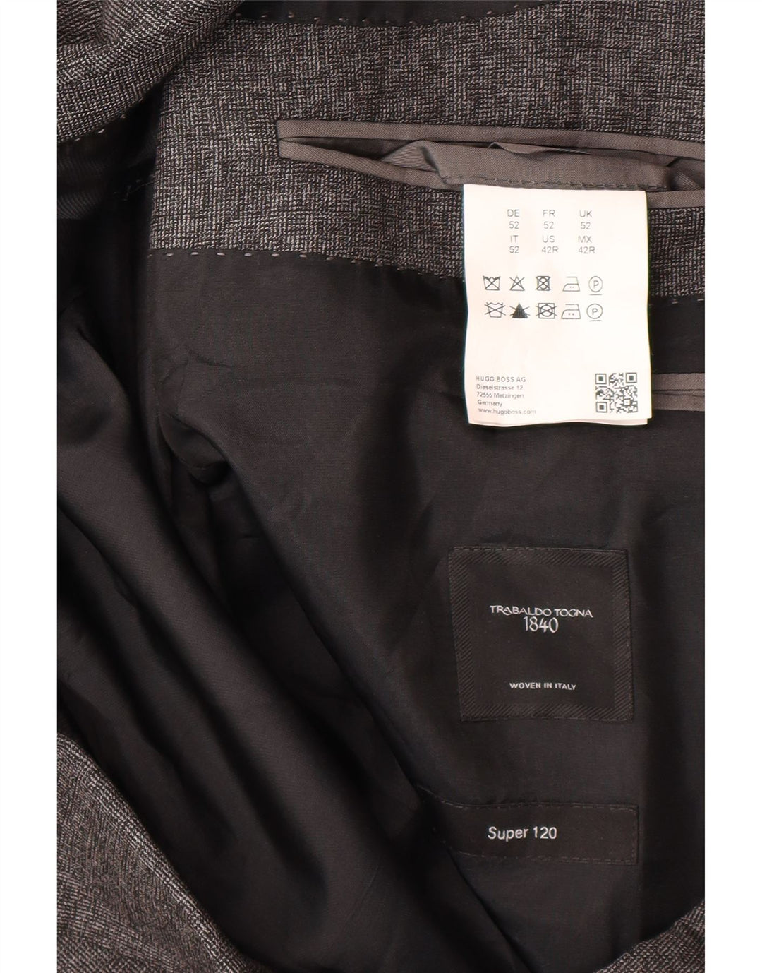 Ανδρικό σακάκι σακάκι Hugo Boss Slim 2 κουμπιών IT 52 XL Γκρι παρθένο μαλλί