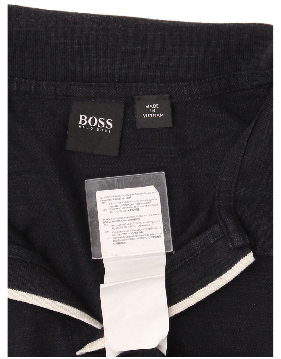 Ανδρικό μπλουζάκι πόλο HUGO BOSS 2XL Navy Blue Cotton