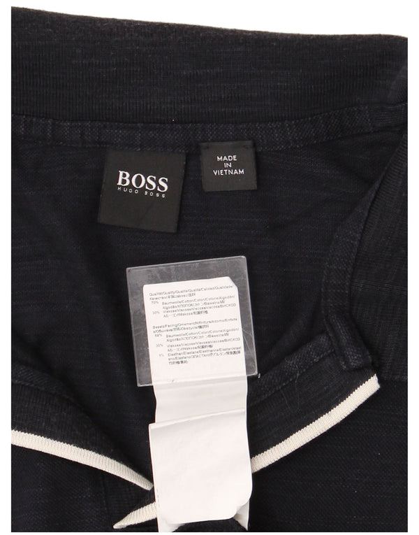 HUGO BOSS Mens Polo Shirt 2XL Navy Blue Cotton