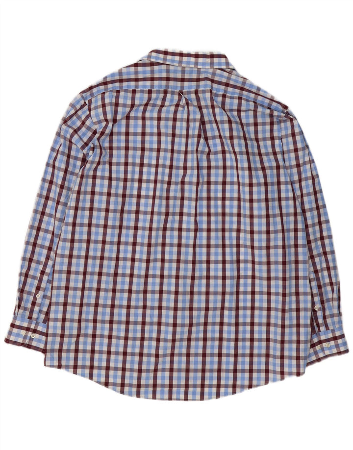 Chaps Ανδρικό πουκάμισο Classic Fit Size 17 1/2 XL Blue Check Cotton