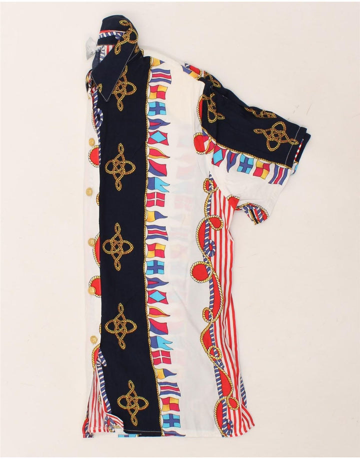 VINTAGE Womens Short Sleeve Shirt IT 42 Medium Multicoloured Striped Vintage Vintage and Second-Hand Vintage from Messina Hembry 