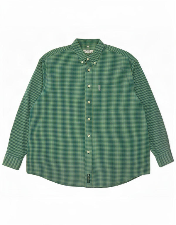 Ανδρικό πουκάμισο Ben Sherman 4XL Green Gingham