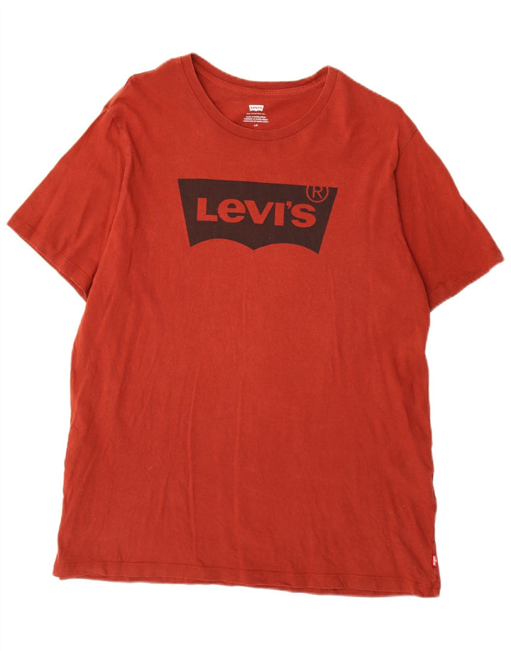 Ανδρικό γραφικό T-Shirt Levi's Top μεγάλο κόκκινο βαμβακερό