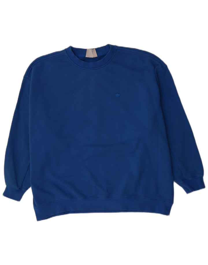 Γυναικείο φούτερ ADIDAS Oversized Jumper UK 14 Μεγάλο Μπλε Βαμβακερό